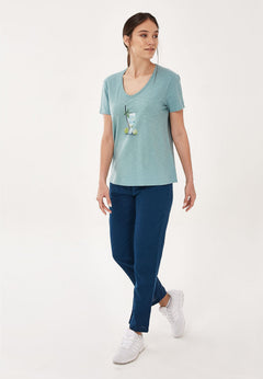Women's V-Neck Cocktail T-Shirt Miami Sky