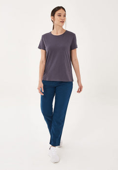 Women's Basic Round Neck T-Shirt Asphalt