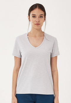 Women's Basic V-Neck T-Shirt Cloud Grey
