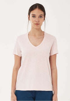Women's Basic V-Neck T-Shirt Powder