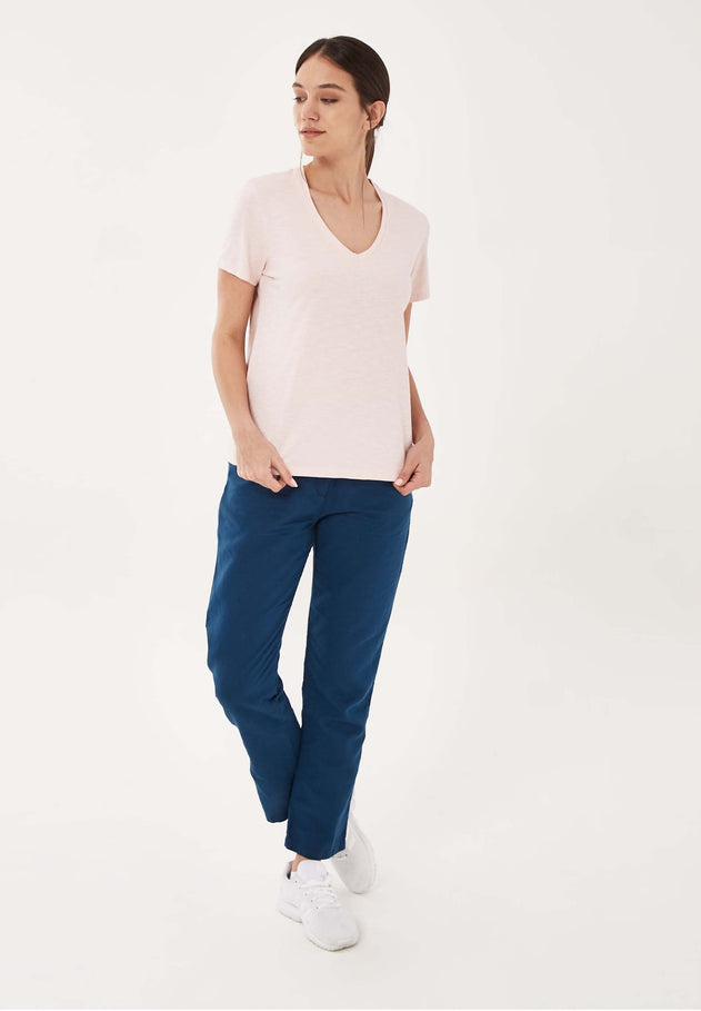 Women's Basic V-Neck T-Shirt Powder