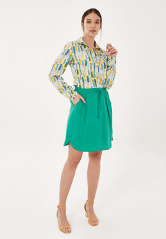Lyocell Mini Skirt With Drawstring Emerald