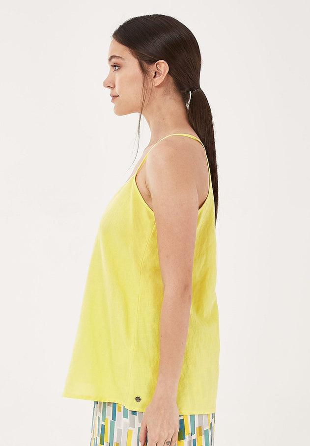Women's Linen Blend Spaghetti Strap Top Lemonade