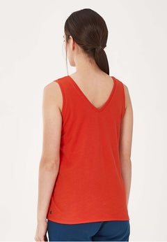 Toucan Embroidered Tank Top Red