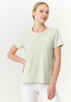 Women's Basic Round Neck T-Shirt Sage Green