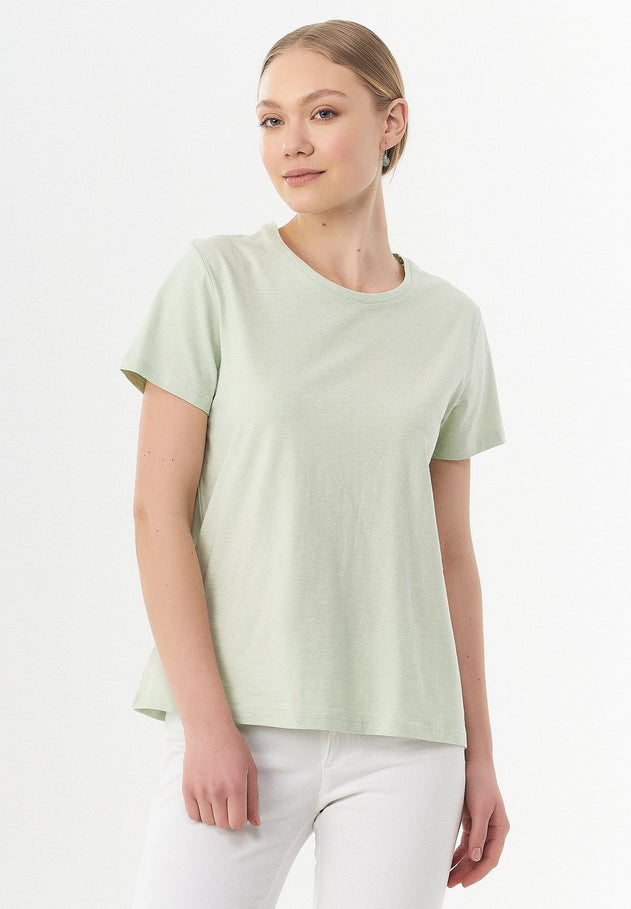 Women's Basic Round Neck T-Shirt Sage Green