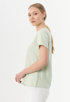 Women's Basic Round Neck T-Shirt Sage Green