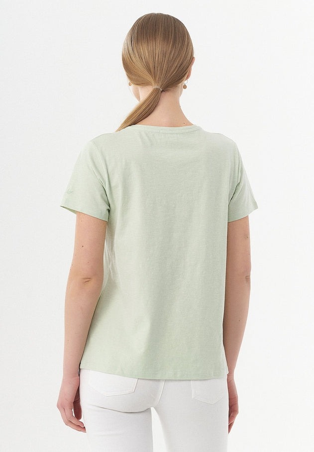 Women's Basic Round Neck T-Shirt Sage Green