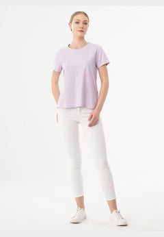 Women's Basic Round Neck T-Shirt Lavender