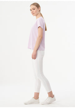 Women's Basic Round Neck T-Shirt Lavender