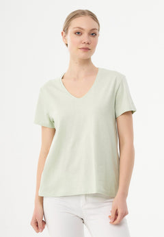 Basic V-Neck T-Shirt Sage Green