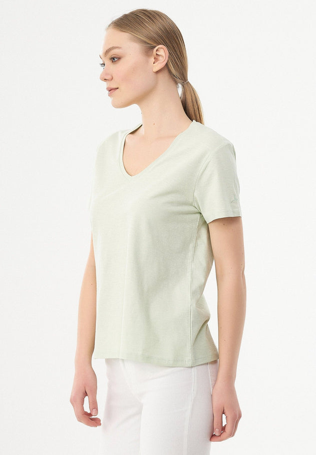 Basic V-Neck T-Shirt Sage Green