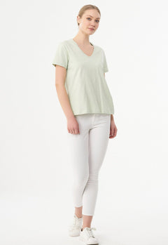 Basic V-Neck T-Shirt Sage Green