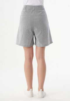 Striped Pattern Organic Cotton Shorts Shadow/Off White