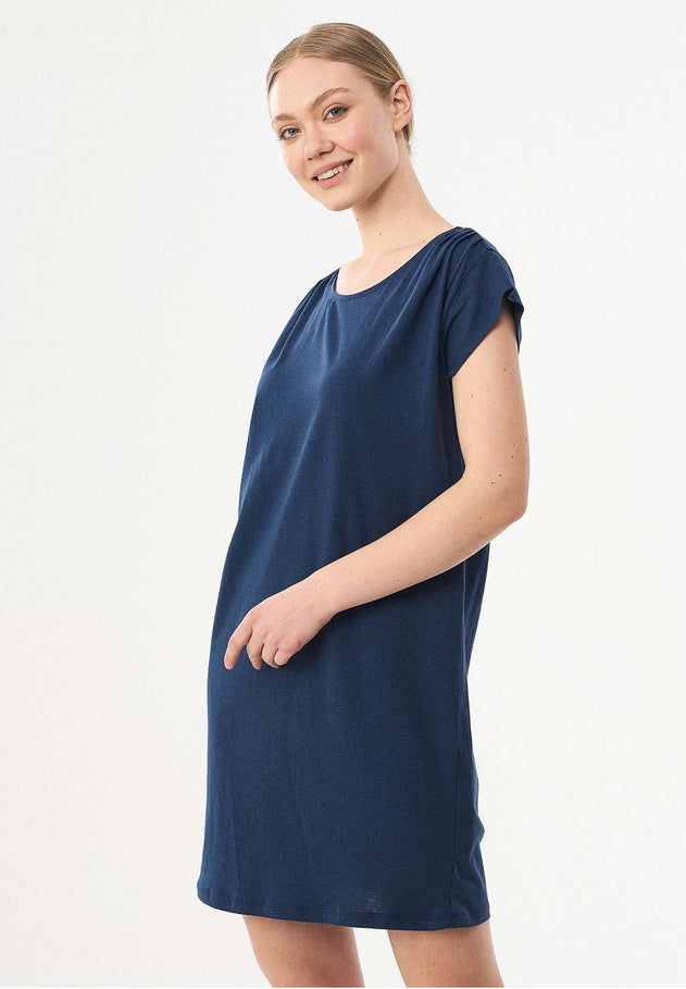 Lyocell Blend Jersey Mini Dress Navy