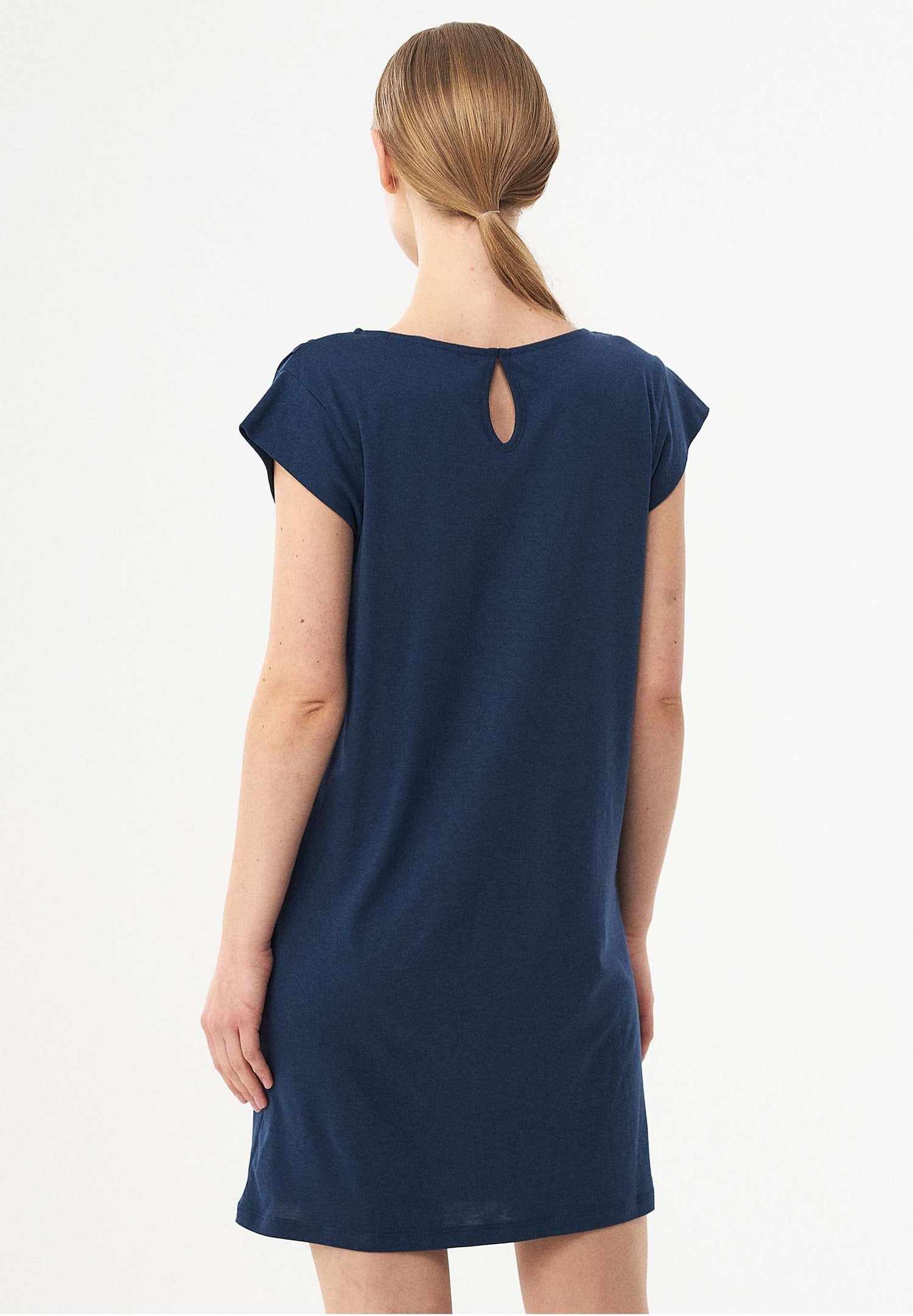Lyocell Blend Jersey Mini Dress Navy