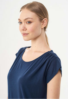 Lyocell Blend Jersey Mini Dress Navy
