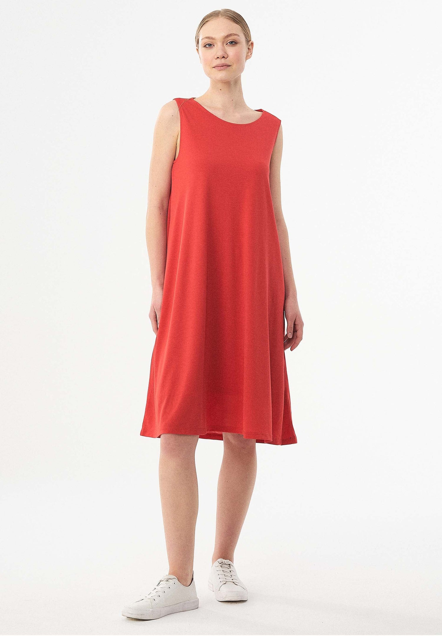Sleeveless REPREVE® Blend Dress Red