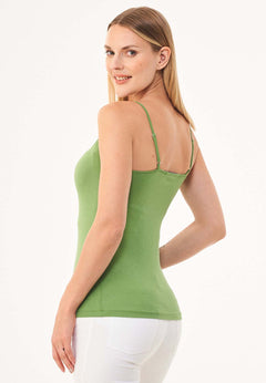 Women's Lyocell Blend Spaghetti Strap Top Grass Green