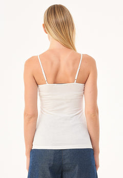 Women's Lyocell Blend Spaghetti Strap Top Off White