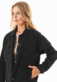 Women's Oversized Shirt Jacket Black