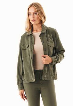 Women's Oversized Shirt Jacket Military Olive