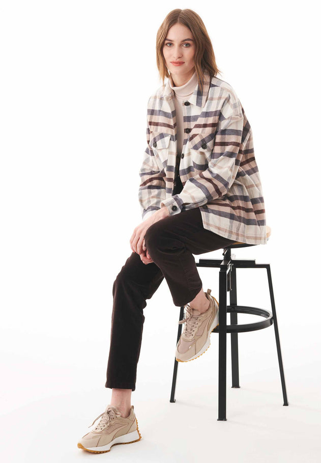 Women's Flannel Overshirt Plaid Multicolor