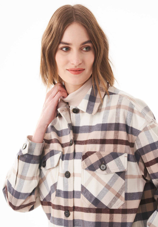 Women's Flannel Overshirt Plaid Multicolor