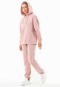 Quarter-Zip Organic Cotton Hoodie Dusty Pink