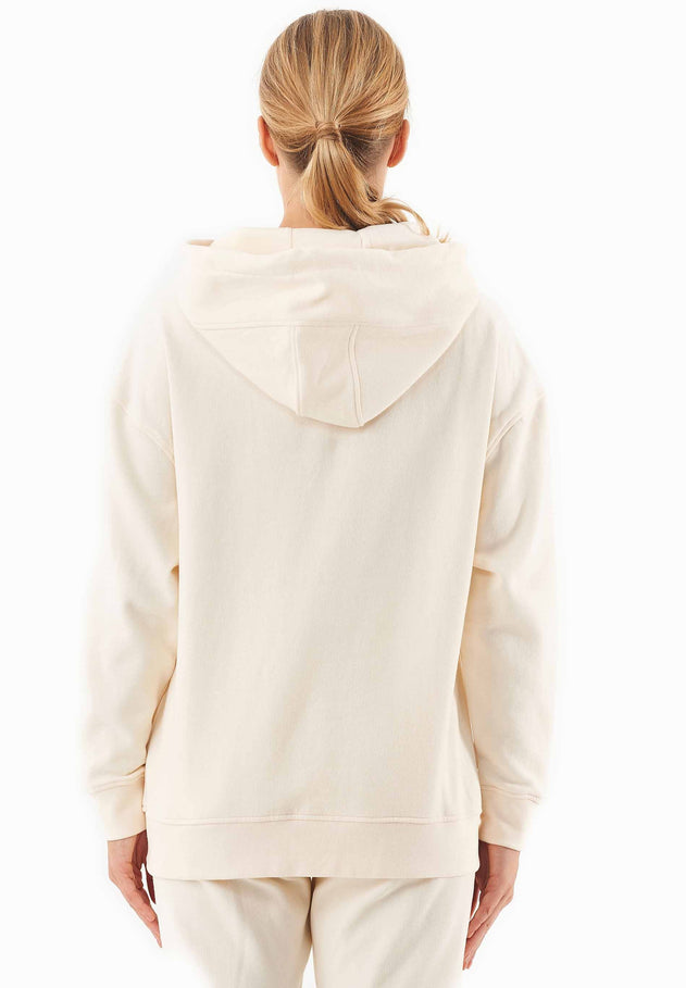 Quarter-Zip Organic Cotton Hoodie Off White