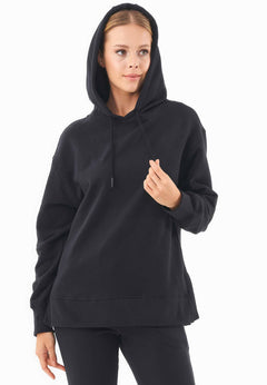 Balloon Sleeve Organic Cotton Hoodie Black