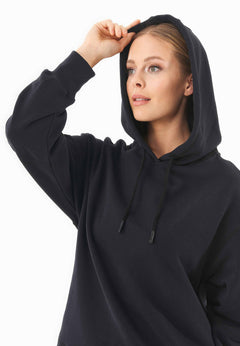 Balloon Sleeve Organic Cotton Hoodie Black