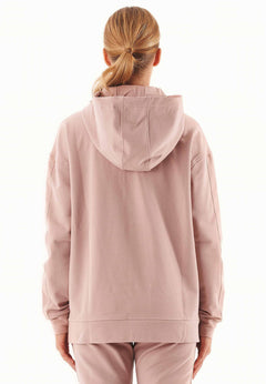 Women's Half-Zip Organic Cotton Hoodie Misty Rose