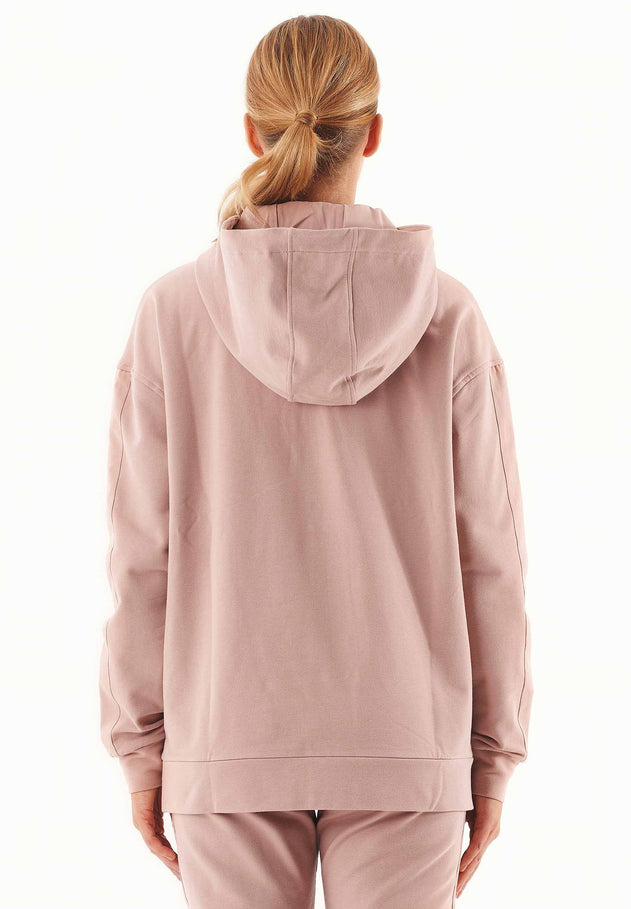 Women's Half-Zip Organic Cotton Hoodie Misty Rose