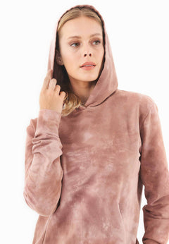 Tie-Dye Organic Cotton Hoodie Misty Rose