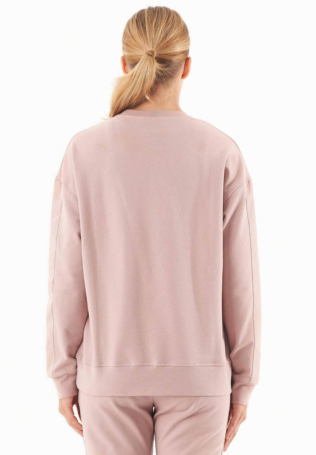 Organic Cotton Sweatshirt With Chest Pocket Misty Rose