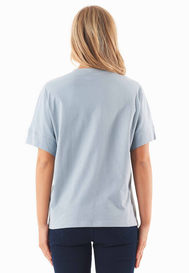 C'est la vie Organic Cotton T-Shirt Dusty Blue