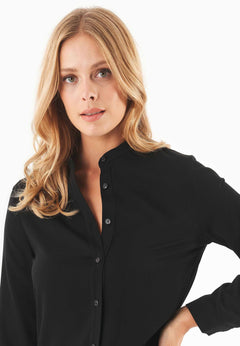Women's Viscose Button-Up Blouse Black
