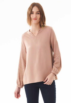 Women's Viscose V-Neck Blouse Misty Rose
