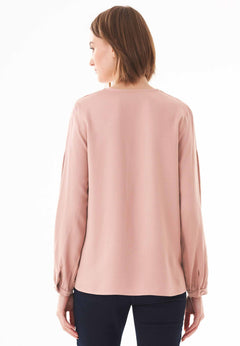 Women's Viscose V-Neck Blouse Misty Rose