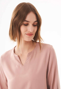 Women's Viscose V-Neck Blouse Misty Rose