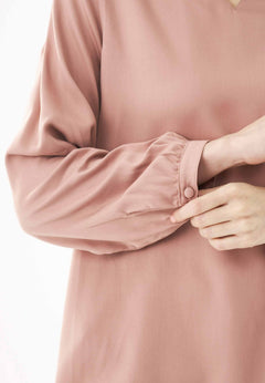 Women's Viscose V-Neck Blouse Misty Rose