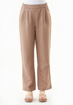 Casual Linen Blend Pants Deep Taupe