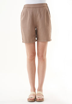 Casual Lyocell/Linen Shorts Deep Taupe