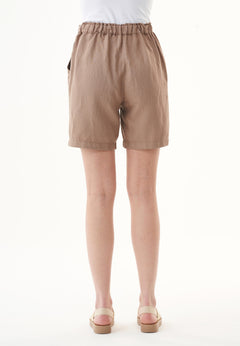 Casual Lyocell/Linen Shorts Deep Taupe