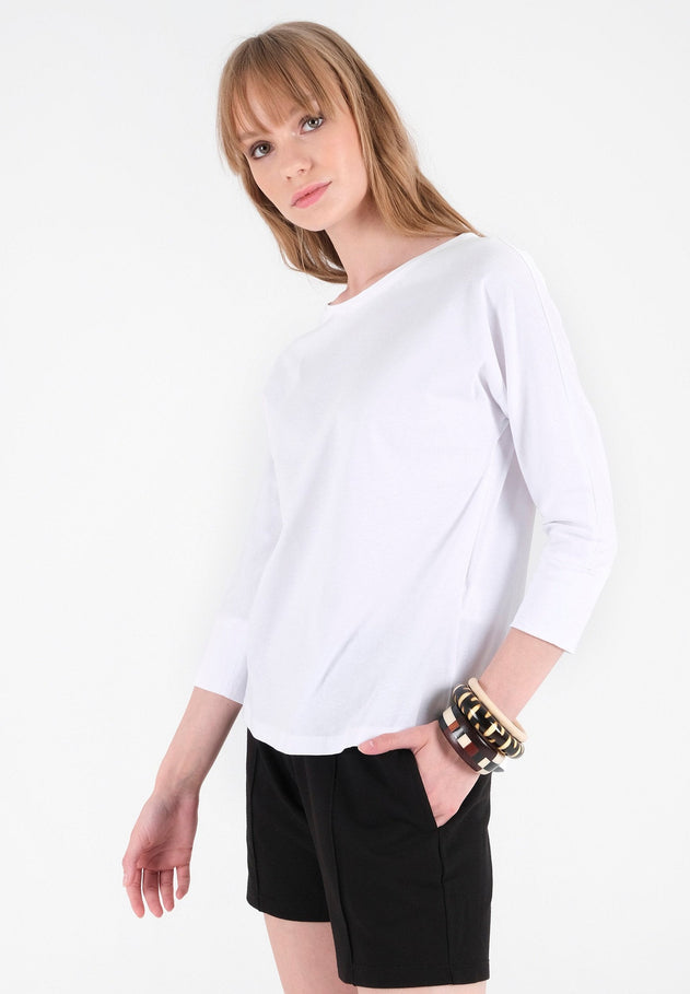 Women's 3/4 Sleeve Organic Cotton Top White