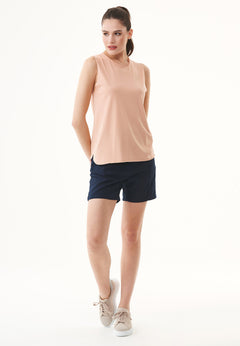 Modal Blend Sleeveless Top Indian Tan