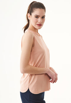 Modal Blend Sleeveless Top Indian Tan