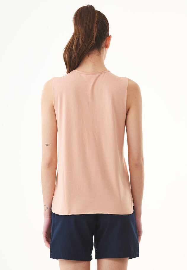 Modal Blend Sleeveless Top Indian Tan