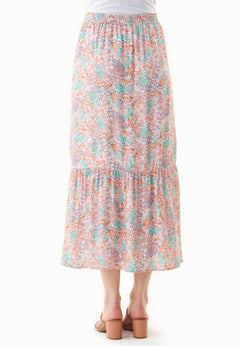 Tiered Ecovero Skirt Multi Colour Flower
